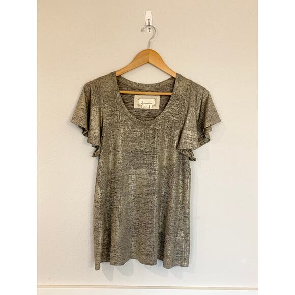 By Anthropologie Shimmer Knit Flutter
Sleeve Top Size Medium - Picture 4 of 10